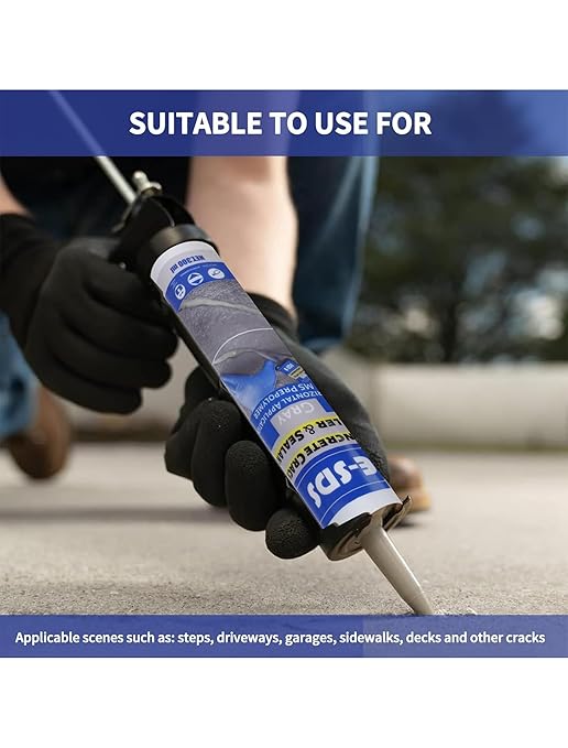 Cement Crack Filler Outdoor Waterproof Concrete Repair Sealant, Polyurethane Adhesive Sealant Self-Leveling Driveway Crack Filler Crack Flexible Concrete Patch Gray 10.5 fl. oz (3 Pack)