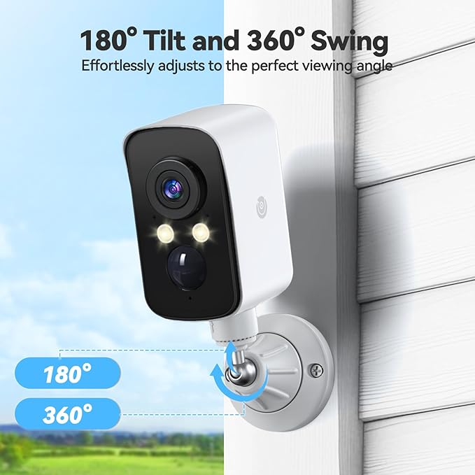 Magnetic Wall Mount for Security Cameras, Universal 1/4″ Screw, Adjustable Angle, Strong Magnet, No-Drill, Indoor/Outdoor, Tabletop & Wall Cameras, Compatible with Ring, Arlo, Wyze (White, 1 Pack)