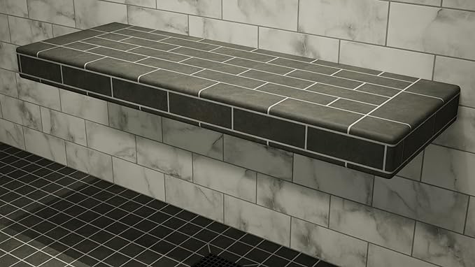 The Original Granite Bracket Floating Shower Bench Kit with Concrete Mesh Foam Board (12x18)-Shower Bench,Bench Seat, DIY Shower Benches,Bathroom Décor, Space Efficiency,1 Count