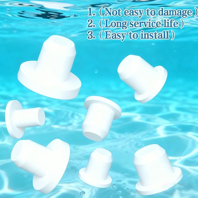 140Pcs White Rubber Plug Box, Round Hole Silicone Tool Various Sizes Rubber Plugs Round Holes, T-Type Flexible Stopper Sealing Covers for Car Wiring Furniture