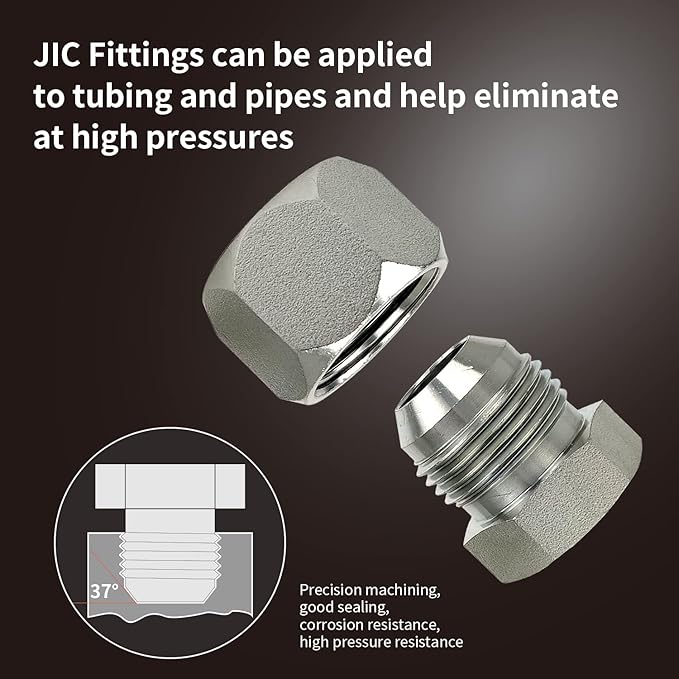 160 PC JIC and ORFS Master Industrial Hydraulic Cap and Plug Hose Tube and Pipe Fitting Kit Cap and Plug Kit Precision Threading in ORFS and 37° Dash Sizes 4 6 8 10 12 16
