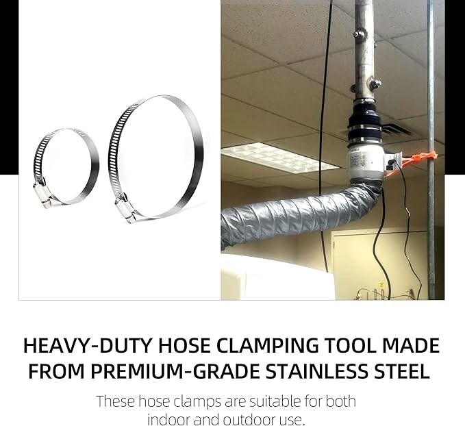 TonGass (Combo Pack) 4" to 2-1/2" Hose Cone Reducer Dust Collection Fitting 4" Flexible Hose Cuff Coupler Blast Gate for Dust Collection Systems with Stainless Steel Clamps