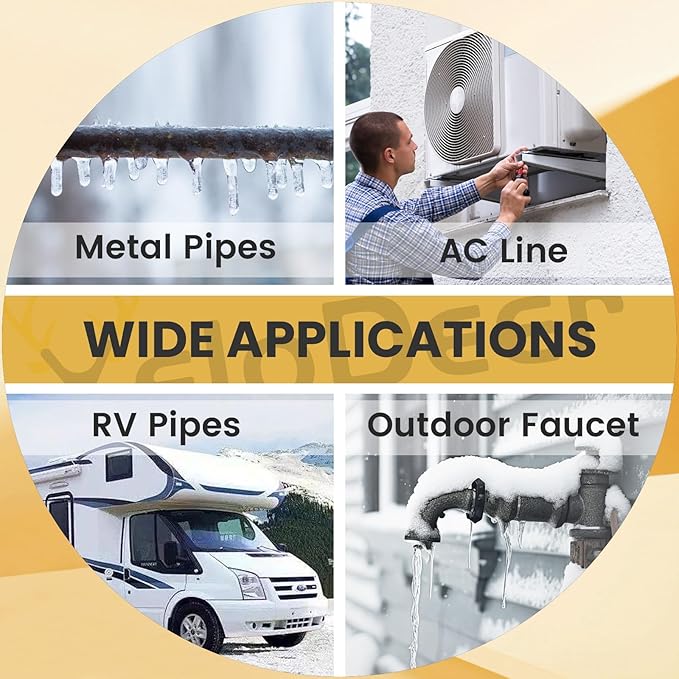 Pipe Insulation Wrap, 2 in X 13 Ft Foam Insulation Tape Self Adhesive Heat Tape for Water Pipes, Outdoor AC Line Pipes Winter Freeze Protection