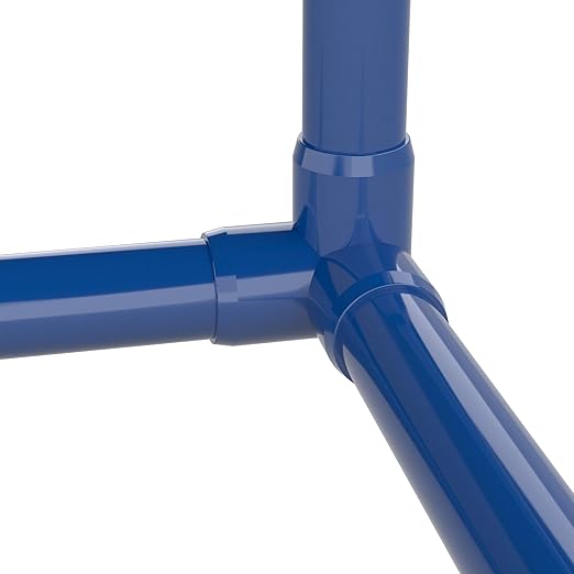 FORMUFIT 1/2” 3-Way Elbow Furniture Grade PVC Fitting in Blue, Made in USA, UV-Resistant, Impact-Proof, 0.840” Actual Socket Diameter (Pack of 10)
