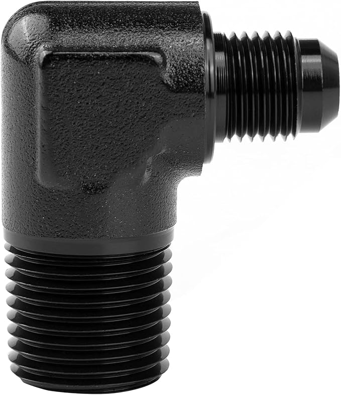 EVIL ENERGY 4AN to 3/8" NPT Male 90 Degree Fitting Adapter Aluminum