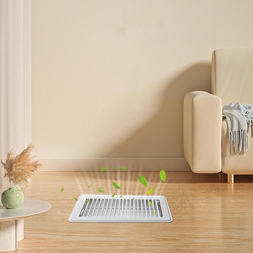 4Pcs Floor Vents Floor Registers 4x8 Inch, Heavy Duty Metal Hot Air Vent Covers 4x8 Inch with Rust-Proof Finish for Home Heater Floor Vent Grilles and Vents (4, White, 4x8 Inches)