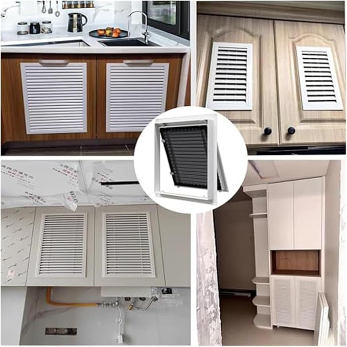 Return Air Filter Grille Duct Opening, Aluminum Air Vent Grille with Filter, Easy Install Removable Hinged Panel for Wiring, Louvered Access Panel for Drywall(14 * 48 in/350 * 1200mm)