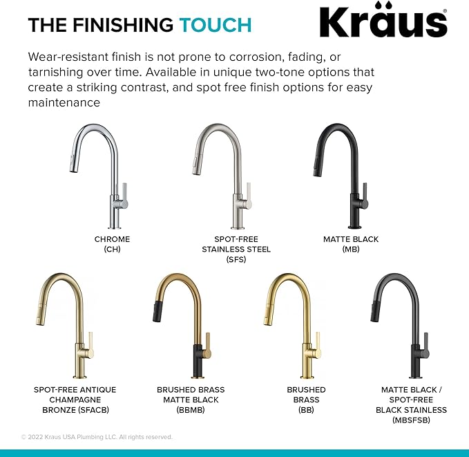 KRAUS Oletto High-Arc Single Handle Pull-Down Kitchen Sink Faucets in Spot Free Black Stainless Steel, Kitchen Faucets with Pull Down Sprayer, KPF-2820MBSFSB