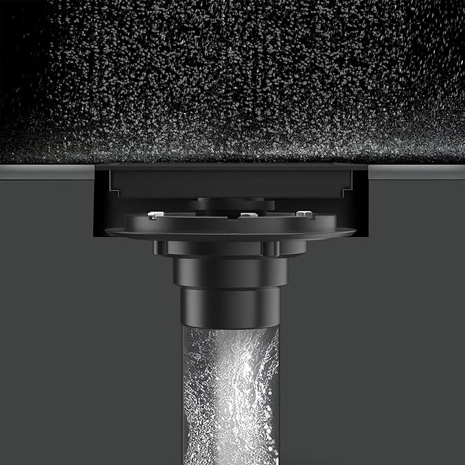 6 Inch Square Shower Floor Drain, Shower Drain Kit with Flange, Square Shower Drain, SUS 304 Stainless Steel Floor Drain,Silver