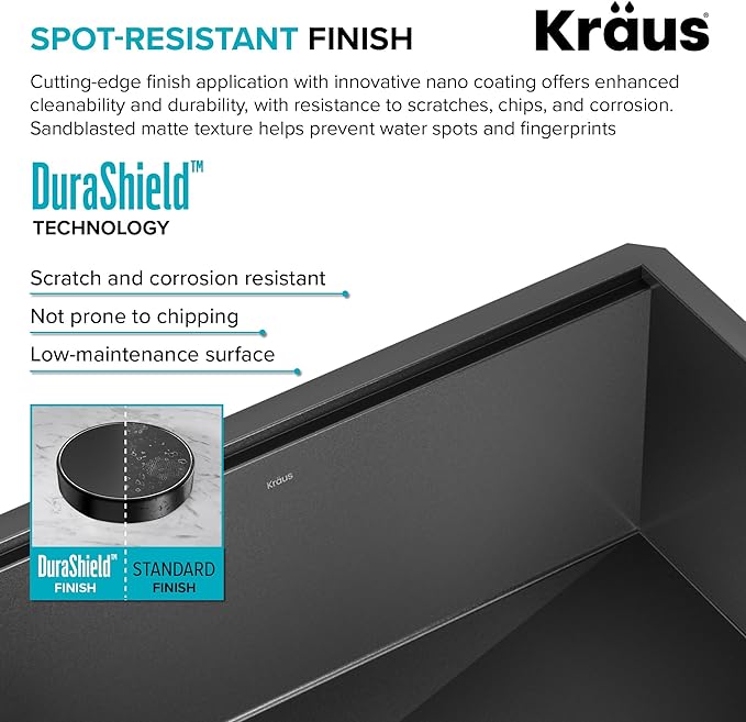 KRAUS Kore Workstation 32-inch Undermount 16 Gauge Black Stainless Steel Single Bowl Kitchen Sink in PVD Gunmetal Finish with Accessories, KWU110-32/PGM