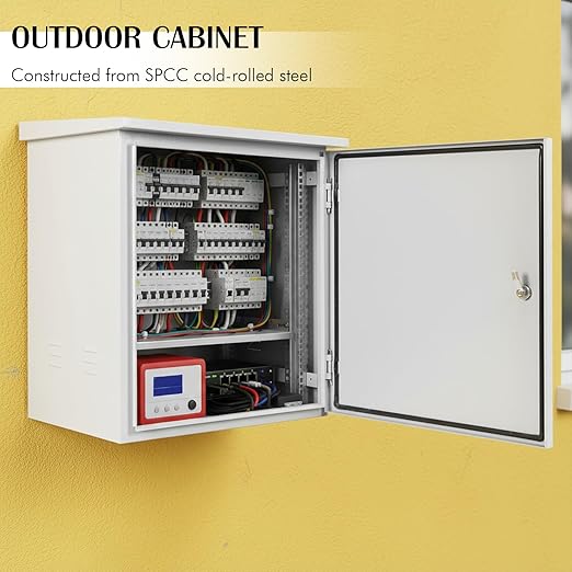 Electrical Junction Box IP55 Waterproof Metal Galvanized Electrical Enclosure Wall/Pole Mounted for Electrical Services and Battery Accessories