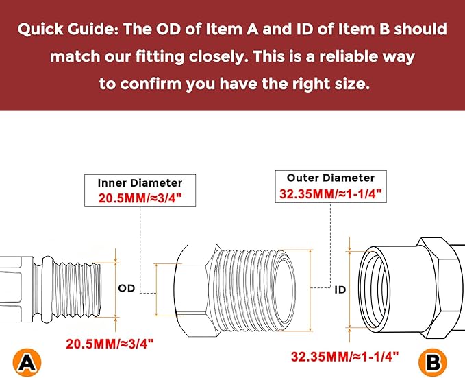 Pack of 2, 1" NPT Male to 1/2" NPT FeMale Solid Brass Hex Bushing, Hose Fittings Adapter Reducer Fit for Pipe Leak Repair, Bathroom Remodeling, Tool Extensions, Compression