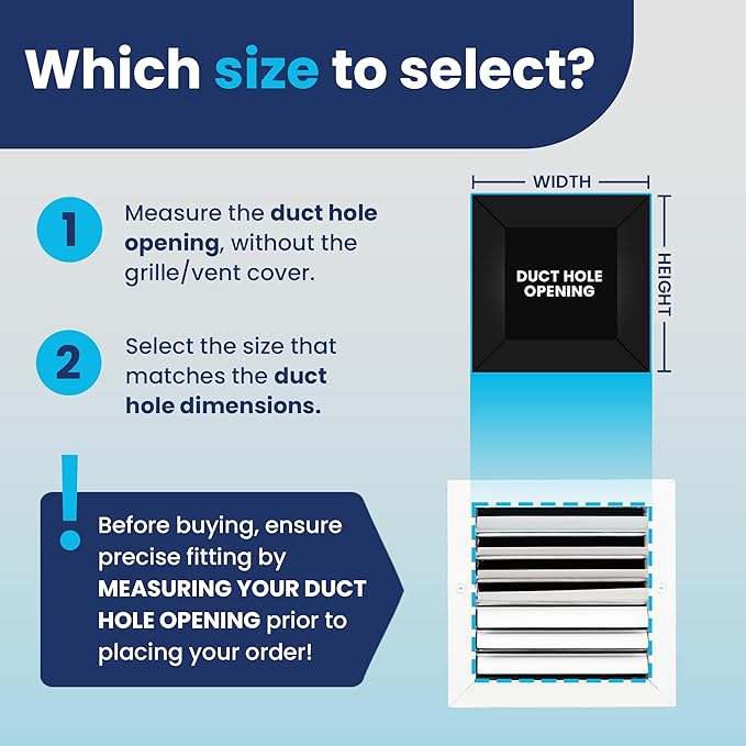 8x8 Inch (Duct Opening) Aluminum 2-Way Air Flow Vent – HVAC Vent Cover for Wall or Ceiling – Quiet HVAC Wall Register with Multi-Shutter Damper – Adjustable Curved Blade - Plastic Seal for Tight Fit