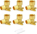 GASHER 6Pcs No Lead Brass Pex Drop Ear Elbow, PEX 1/2" x 1/2" NPT Female Threaded Adapter Crimp Fitting for Hot or Cold Water Systems