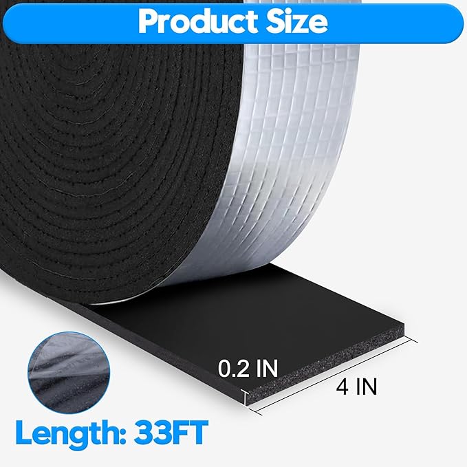 4IN x 33FT Outdoor Pipe Insulation Wrap, Pipe Insulation Foam Tape, Self-Adhesive Insulating Foam Tape for Winter Freeze Protection for Cold and Hot Water Pipes, Reduce Heat Loss