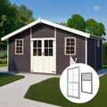 20x17 Shed Windows, Sliding Windows with Double Panel Tempered Glass and Screen, Household Storm Window with Sealing Strips, Small Ventilation Window for Basement Chicken Coops Bathroom White