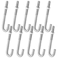 10 Pcs Anchors Bolts 3/8-16 x 5 Inches Concrete J Bolts Cement Post Anchor Bolts Fastener with Nut Washer Bracket Outdoor Hardware for Concrete Pad Pouring Wood Projects (Stainless Steel)