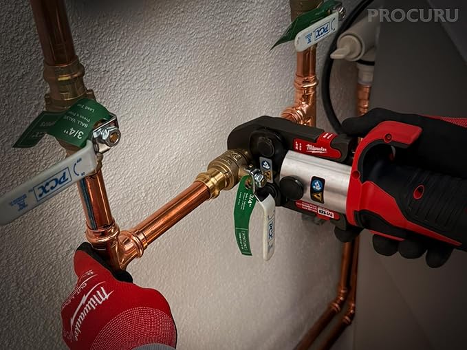 [2-Pack] PROCURU 2-Inch (2") Press Copper Ball Valve, Heavy Duty Brass Body, Full Port, LF Certified Safe (3BP200-2P)