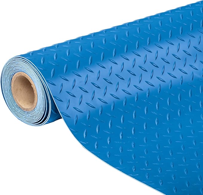 TUFFIOM 7.5 x 17 FT Garage Floor Mat, Thickened Diamond Plate PVC Garage Mats Flooring Roll for Under Car, Garage Car Parking Mats for Compact SUVS, Sports Car