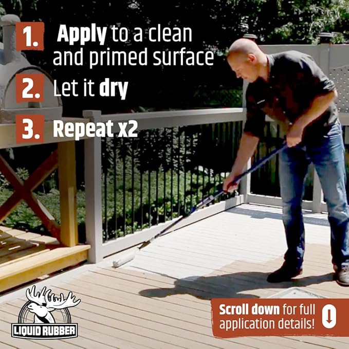 Liquid Rubber Cool Foot Deck Coating - Solar Protection Paint, Reduces Surface Temperatures by Up to 35%, Multi-Surface Cooling Decking Sealant, Waterproof, Durable Membrane, Pale Brown, 1 Gallon