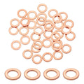 uxcell 75Pcs M6 Flat Washer Copper Washer Sealing Rings, 6mm ID 10mm OD 1mm Thickness Copper Crush Washers Metric Sealing Gasket for Plumbing Machinery Automotive