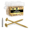 #10 x 4” Deck Screws, 316Pcs Star Drive Wood Screws, Rust Resistant Timber Screws for Timber/Log/Landscaping Wood, T25 Star Bit Included, Yellow