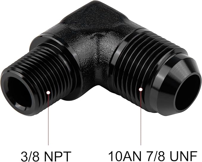 EVIL ENERGY 10AN to 3/8" NPT Male 90 Degree Fitting Adapter Aluminum
