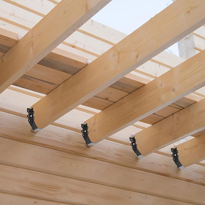 50Pcs Black 2x6 Joist Hangers for Wood,18 Gauge Metal Face Mount Joist Hanger,Lu26 Joist Hangers Powder Coating,Hurricane Ties for Rafter,Rafter Brackets 2x6 for Deck,Floor,Roof Overhang,Ceiling Joist