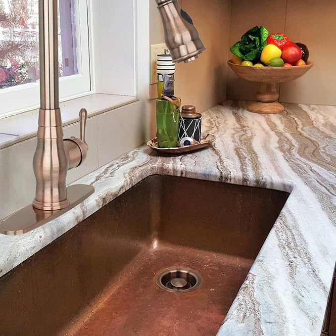 Akicon Kitchen Sink Antique Copper Finish Garbage Disposal Flange Stopper, One Size Disposal Rim, Fit 3-1/2 Inch Standard Sink Drain Hole