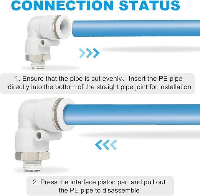 PATIKIL Push to Connect Fitting, 10 Pack Pneumatic Air Elbow Quick Connector 1/4"PT Male Thread x 14mm Tube 90 Degree Connect Tubing Elbow Air Tube Fitting Pneumatic Quick Adapter, White