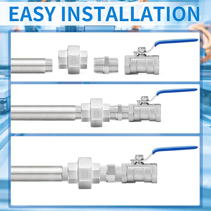 ChillWaves 304 Stainless steel Cast Pipe Fitting, Union，2" NPT Female，Thread Adapter(1-PACK)
