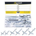 48 Sets 3 Sizes Toggle Bolts and Wing Nut Assortment Kit, 1/8" 3/16" 1/4" Metal Toggle Bolts Round Head Toggle Wing Nut Bolt Set Butterfly Toggle Anchors for Hanging Heavy Items on Drywall