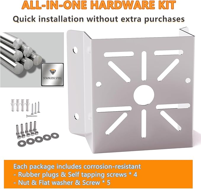 1 Pack Corner Wall Mount Bracket for Security Cameras - Adjustable Metal Wall Bracket with Hardware Kit, Fit for CCTV, Solar Lights & Outdoor Use, Universal CCTV Mounting Kit (Silver)