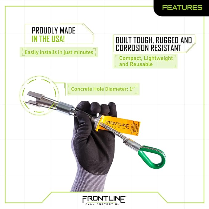 Frontline COB110K Reusable 10K Concrete Anchor Bolt | Removable Trigger Anchor | ANSI, OSHA & EN Compliant | Built Tough, Rugged and Corrosion Resistant