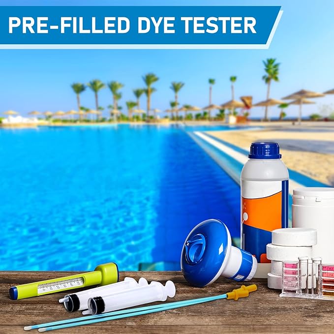 8 Pcs Pool Leak Detection Dye Kit Plastic Syringe with Soft Tubes Pool Leak Location Dye for All Pool, Spa, Hot Tub Types
