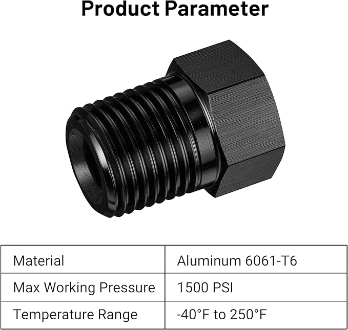 EVIL ENERGY 1/8" NPT Plug Male Hex Head Fitting Adapter Aluminum Black