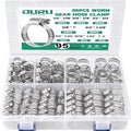 95PCS Hose Clamps Stainless Steel Assortment Adjustable 1/4"-2"(6-51mm) Worm Gear Hose Clamp, Heavy Duty Metal Small Hose Clamps for Automotive, Pipe, Radiator Plumbing, Fuel Line
