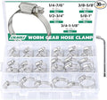 30PCS Hose Clamps Stainless Steel Assortment Adjustable 1/4"-1-1/8"(6-29mm) Worm Gear Hose Clamp, Heavy Duty Metal Small Hose Clamps for Automotive, Pipe, Radiator Plumbing, Fuel Line