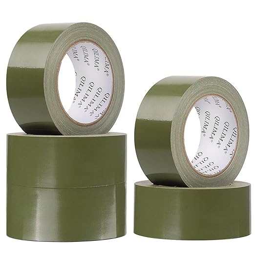 QILIMA 5-Pack Olive Green Duct Tape, Professional Grade Duct Tape for Photographers, Industrial, Professional Use, 2 Inch X 30 Yards