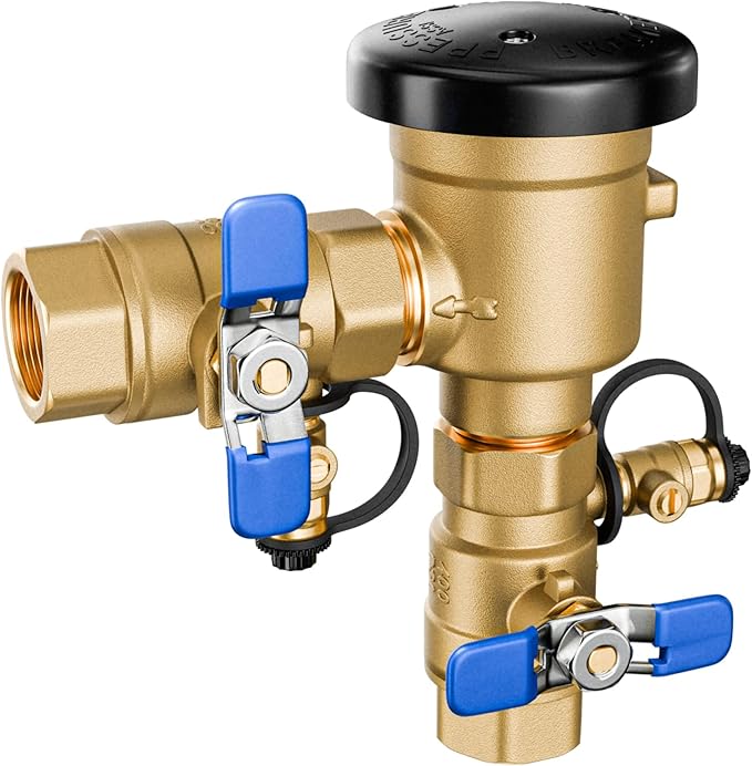 New Upgraded 1" 720A Pressure Vacuum Breaker Assembly, Thickened Brass Backflow Preventer Valve, Max 400 PSI, Back Siphon Valves for Irrigation System (1 Inch)