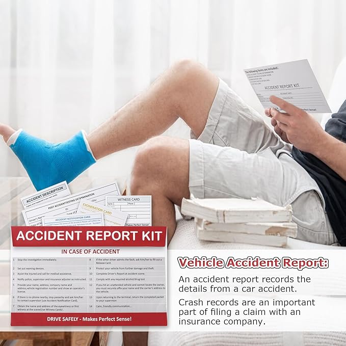 1 Pack Vehicle Accident Report Kit in Envelope 6 * 9.45inch Driver's Vehicle Inspection Report for Helps Drivers Collect Organize Report Vehicle Accident Information (1)