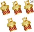 Push to Connect Fittings, 1/4" Tube OD x 3/8" NPT Male Brass DOT Air Fittings, Air Line Fittings, Air Hose Fittings Air Compressor Quick Connect Fittings, Brake Line Fittings, 5pcs