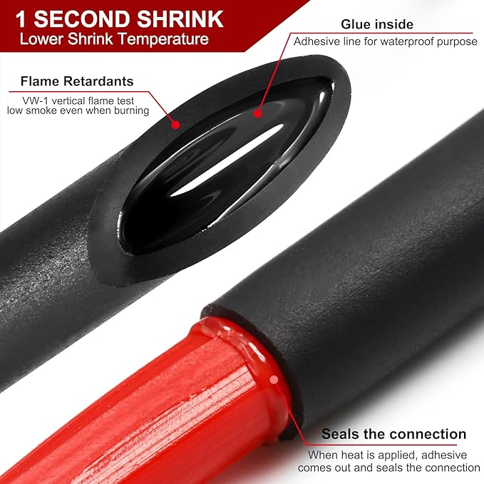 Chanzon 3:1 Ratio - 80ft Roll - Heat Shrink Tubing 5/16" (7.9mm) - Marine Grade Waterproof Adhesive Lined - (25M Total Length) Yellow Polyolefin Sleeving Wrap Shrinking 3 to 1 Ratio 1pcs