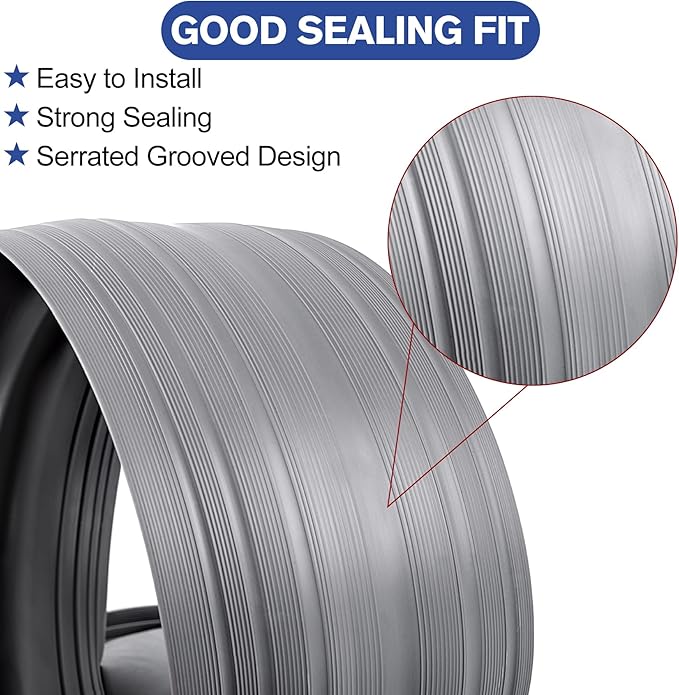 ToLanbbt 16.5Ft/5M Universal Garage Threshold Seal Strip with 300ml Black Adhesives, Garage Door Bottom Weatherproof Strip Rubber DIY Weather Stripping Replacement (Grey)