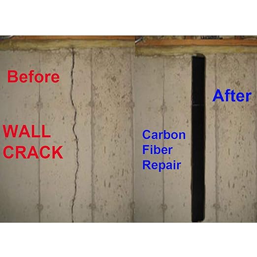 Carbon Fiber Basement Wall & Foundation Crack Repair kit – Includes Everything You Need -Easy DIY Repair -25 ft.