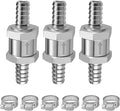 EVIL ENERGY 5/16'' (8mm) Check Valve, 3 Pcs Aluminum One Way Fuel Check Valve for Gasoline, Diesel & Coolant with Universal Hose Clamps, Silver