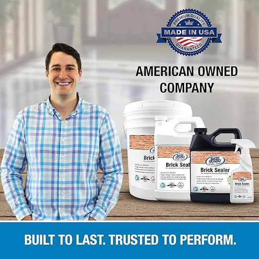 Rain Guard Water Sealers SP-3001 Brick Sealer Concentrate Makes 1 Gallon - Clear Natural Finish - Deep Penetrating Water Repellent Protection for All Brick Surfaces - Water-Based Silane/Siloxane