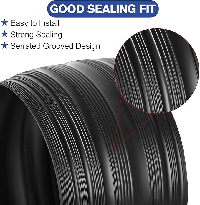 ToLanbbt 20Ft/6.1M Universal Garage Threshold Seal Strip with 300ml Black Adhesives, Garage Door Bottom Weatherproof Strip Rubber DIY Weather Stripping Replacement (Black)