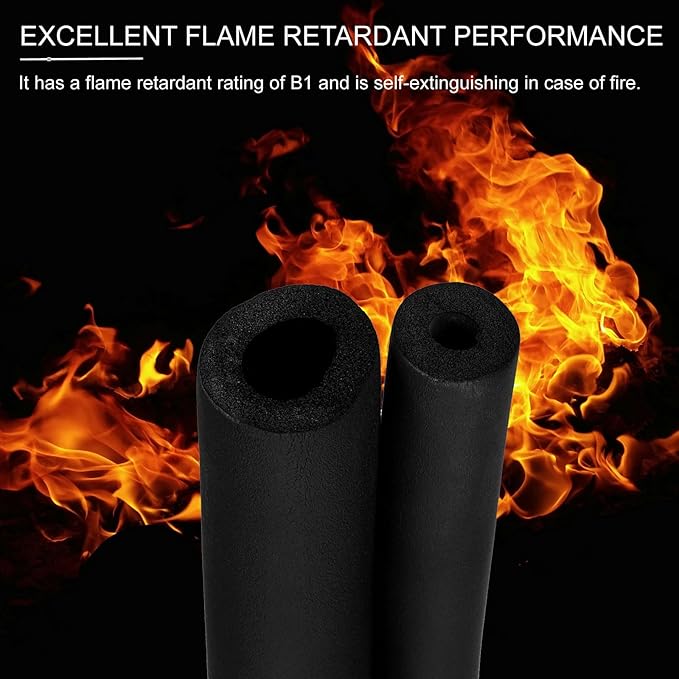 PATIKIL 1-7/8"(48mm) ID x 6Ft Pipe Insulation Foam Tube, 2Pcs Pipe Cover Wrap Roll Bar Padding Tubing for Handle Grip HVAC Outdoor Air Conditioner Units