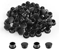 100 Pcs OD 0.5"(12.7mm) Black Hole Knockout Locking Plugs,Plastic Nylon Round Drilling Hole Plugs,Flush Type Panel Round Snap in Fastener,Tube Fastener Cover for Furniture Insert End Caps
